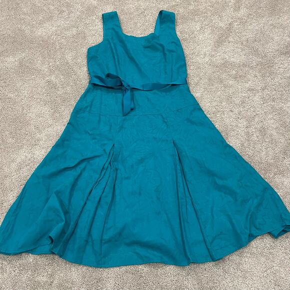 Rabbit‎ Rabbit Rabbit Women's Teal Blue Knee Length Fit and Flare Dress Size 10 - Picture 6 of 8